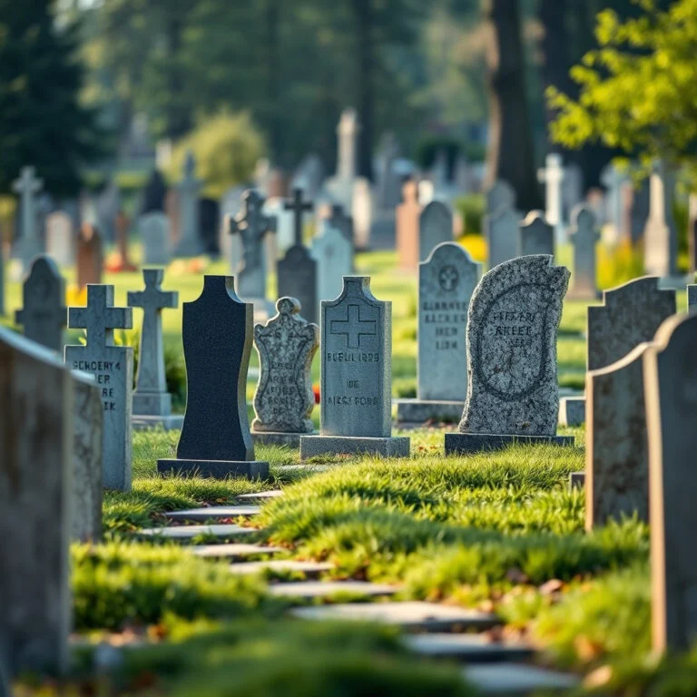 Grabsteine auf einem Friedhof